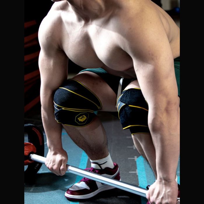Clinkerman Knee Wraps Non-Slip Silicone- BLACK YELLOW