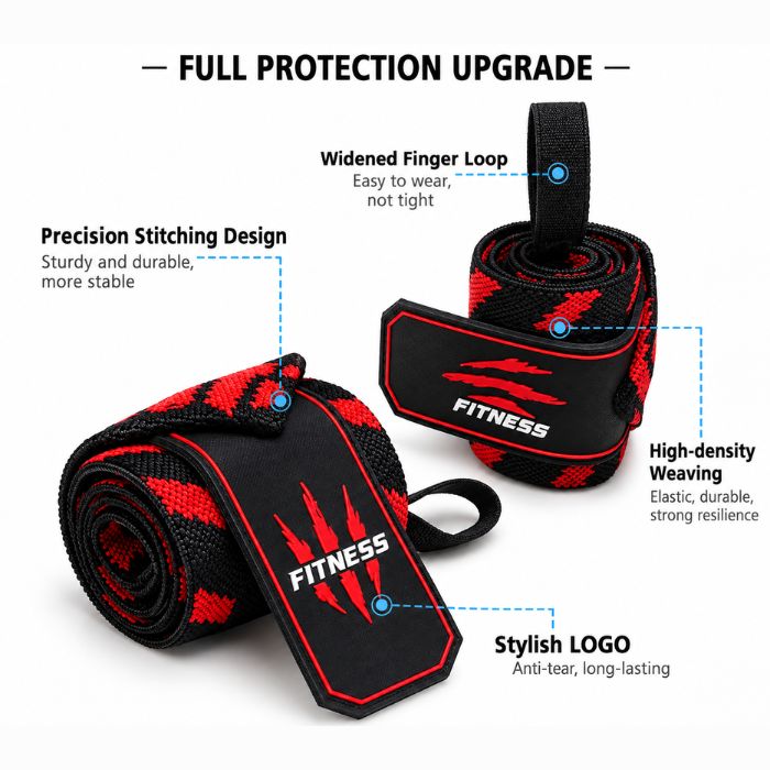 Premium Wrist Wraps- BLACK RED